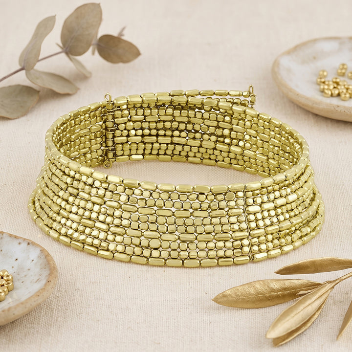Teejh Aafiya Gold Oxidised Necklace