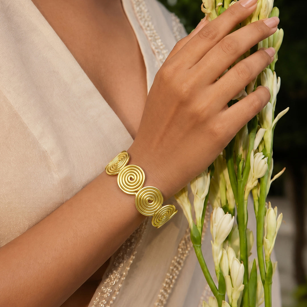 Teejh Aarvika Gold Oxidised Bracelet