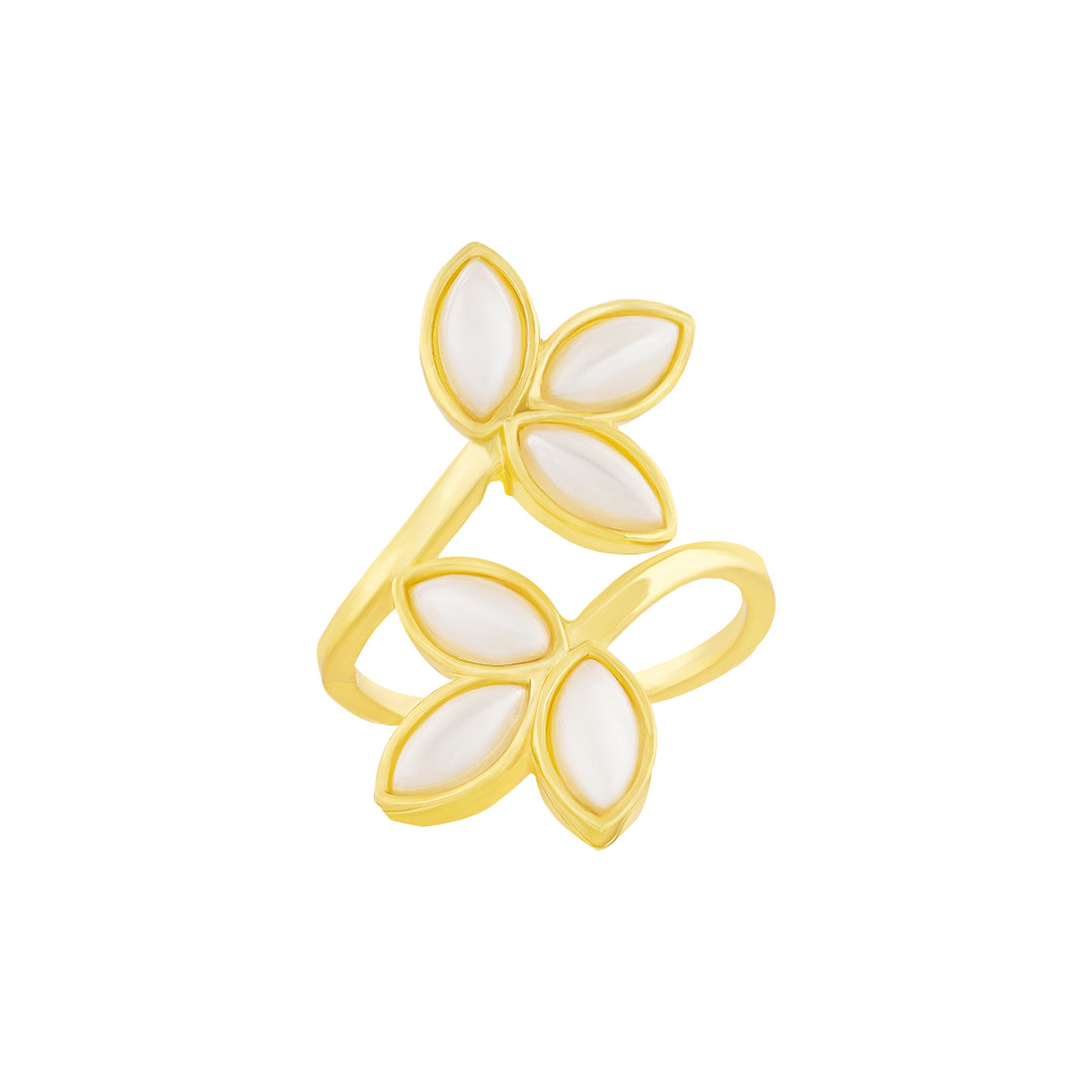 Teejh Shinju Gold and White Pearl Ring