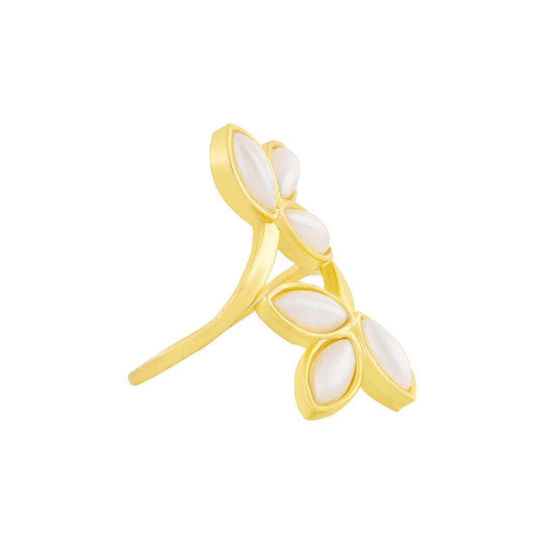 Teejh Shinju Gold and White Pearl Ring