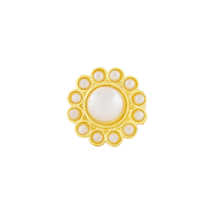 Teejh Mukto Gold and White Pearl Ring