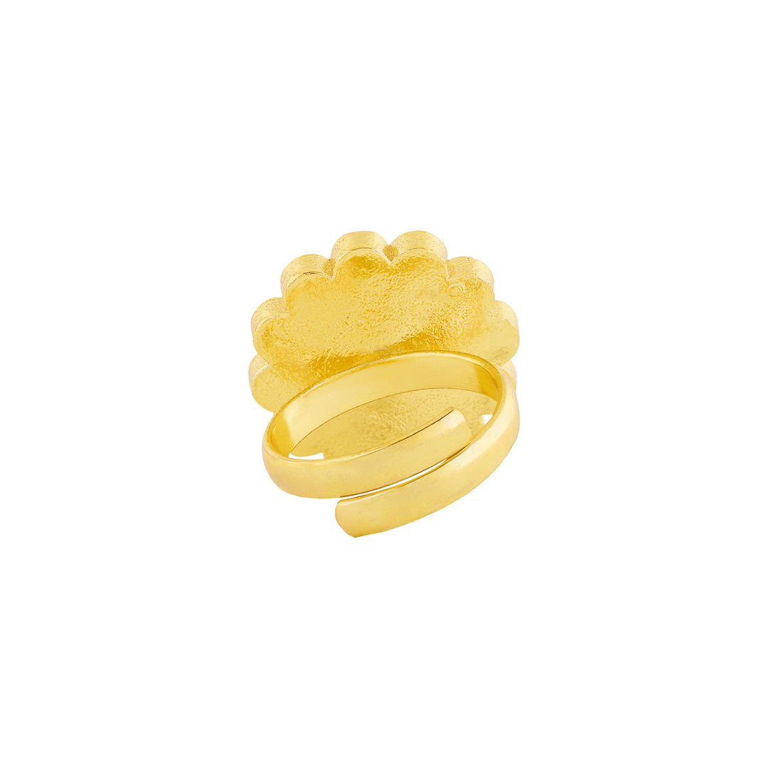Teejh Mukto Gold and White Pearl Ring