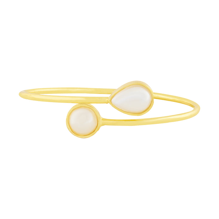 Teejh Mutyam Gold and White Pearl Bracelet