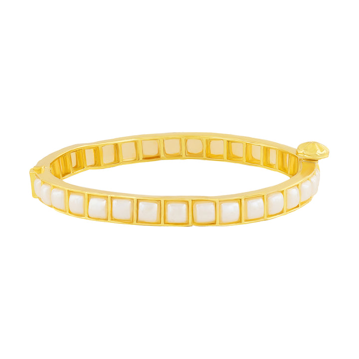 Teejh Gauha Gold and White Pearl Bracelet