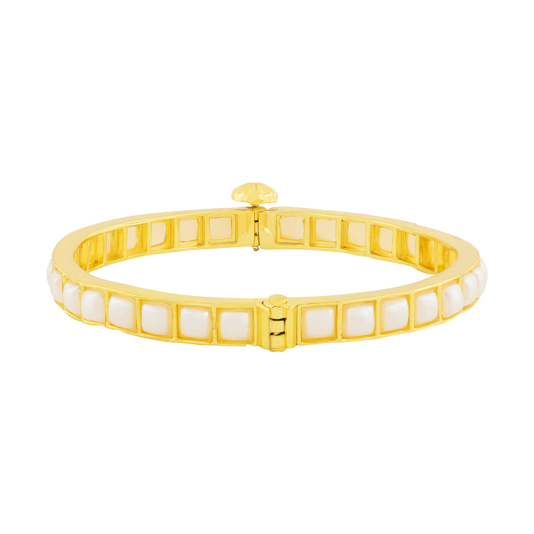 Teejh Gauha Gold and White Pearl Bracelet