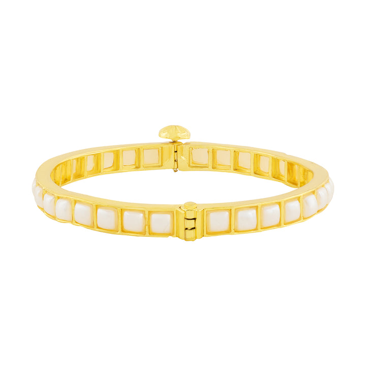 Teejh Gauha Gold and White Pearl Bracelet