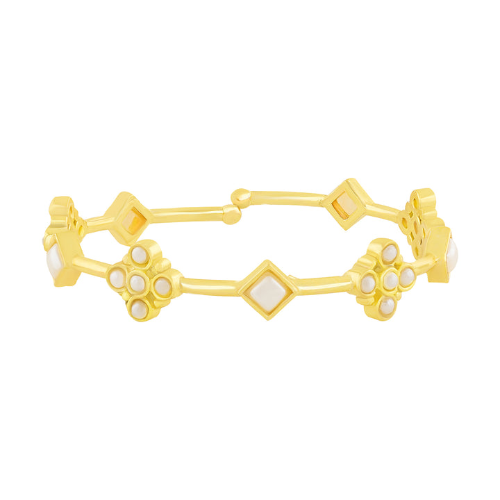 Teejh Wami Gold and White Pearl Bracelet