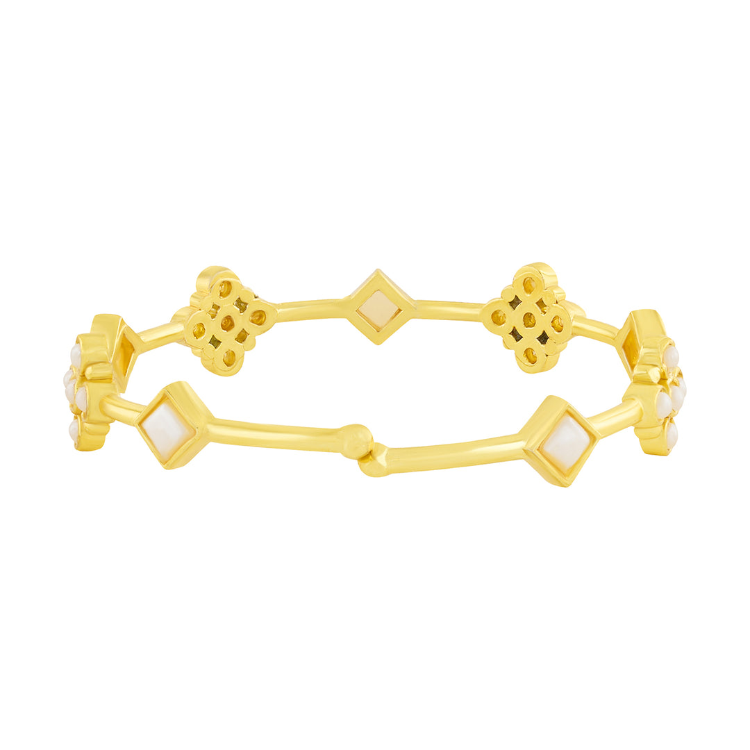 Teejh Wami Gold and White Pearl Bracelet