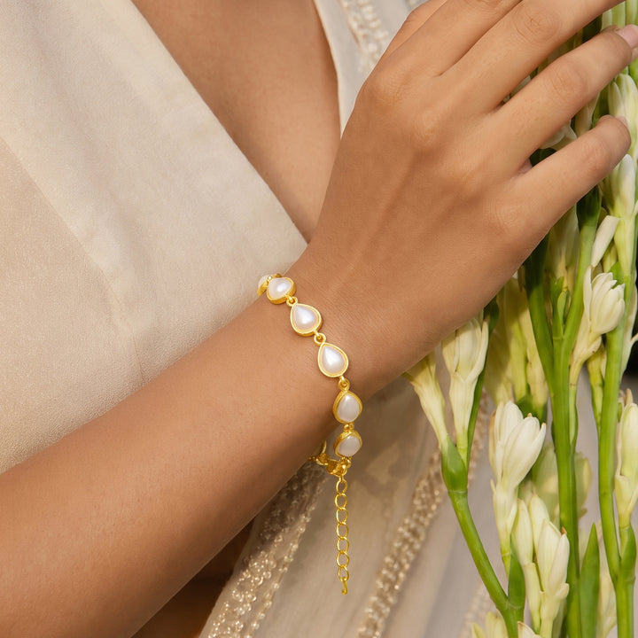 Teejh Vihani Gold and White Bracelet
