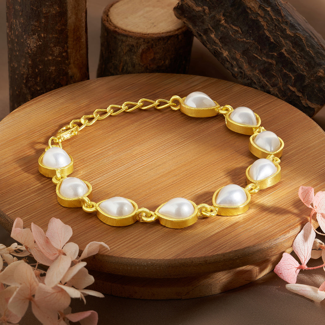 Teejh Vihani Gold and White Bracelet