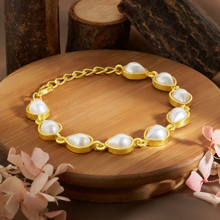 Teejh Vihani Gold and White Bracelet