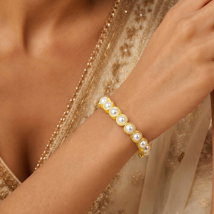 Teejh Zyva Gold and White Bracelet