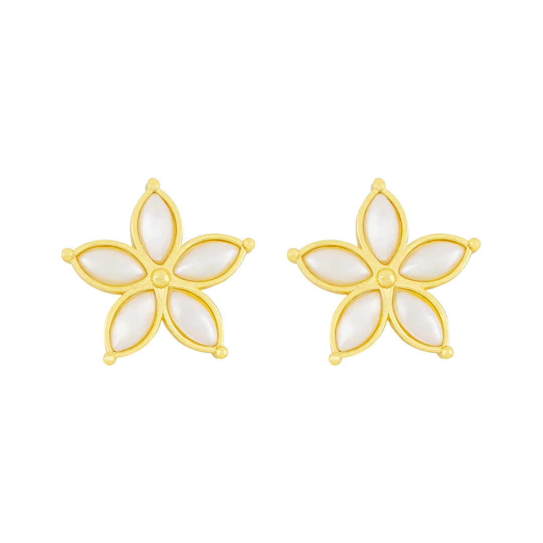 Teejh Tvisha Gold and White Earring