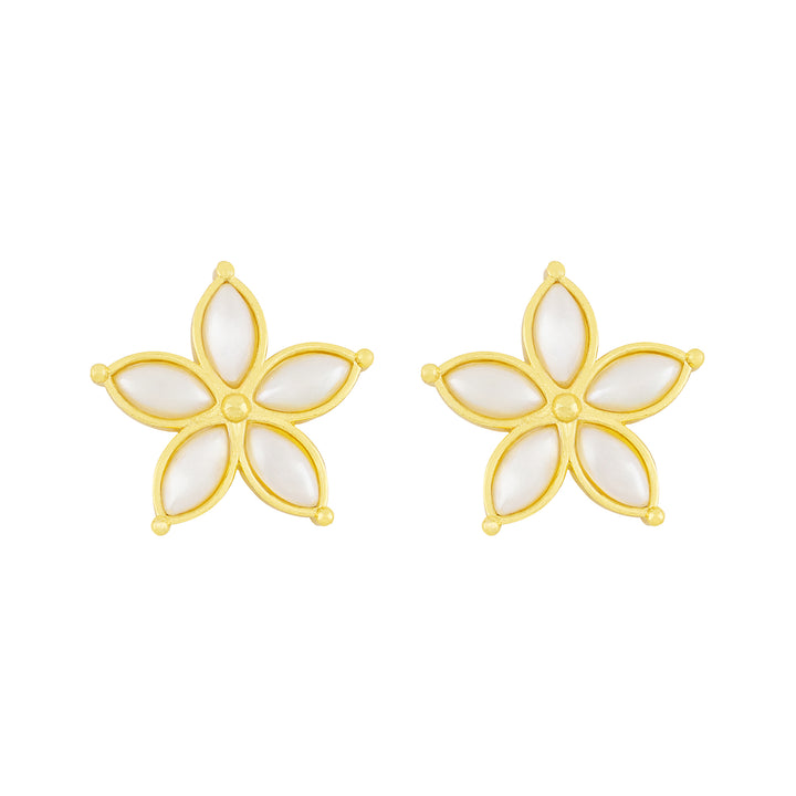 Teejh Tvisha Gold and White Earring