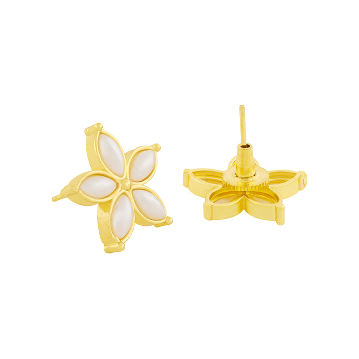 Teejh Tvisha Gold and White Earring