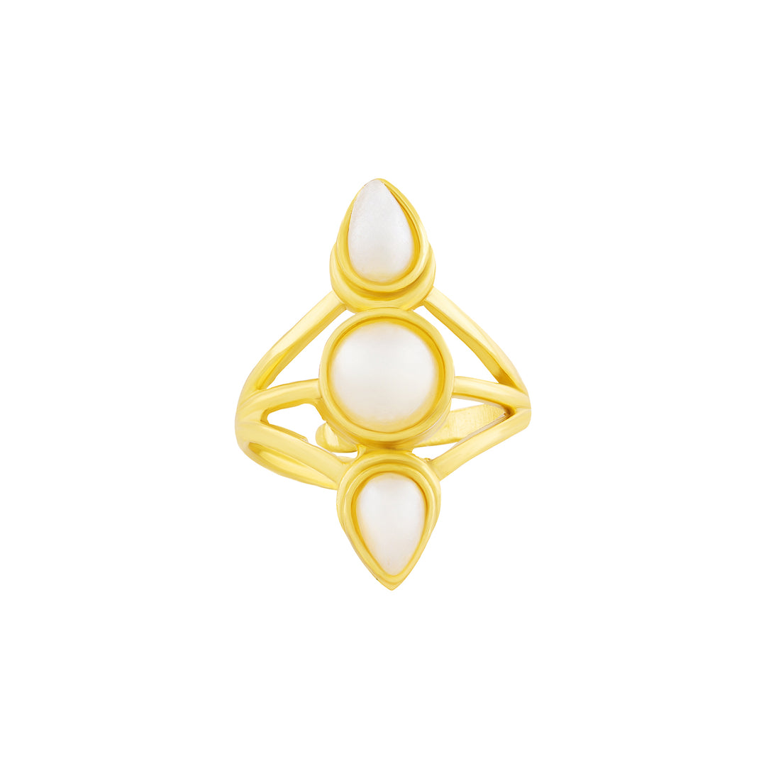 Teejh Zaynah Gold and White Ring