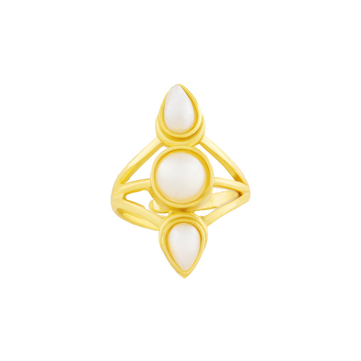 Teejh Zaynah Gold and White Ring