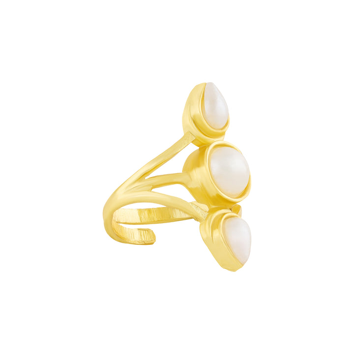 Teejh Zaynah Gold and White Ring