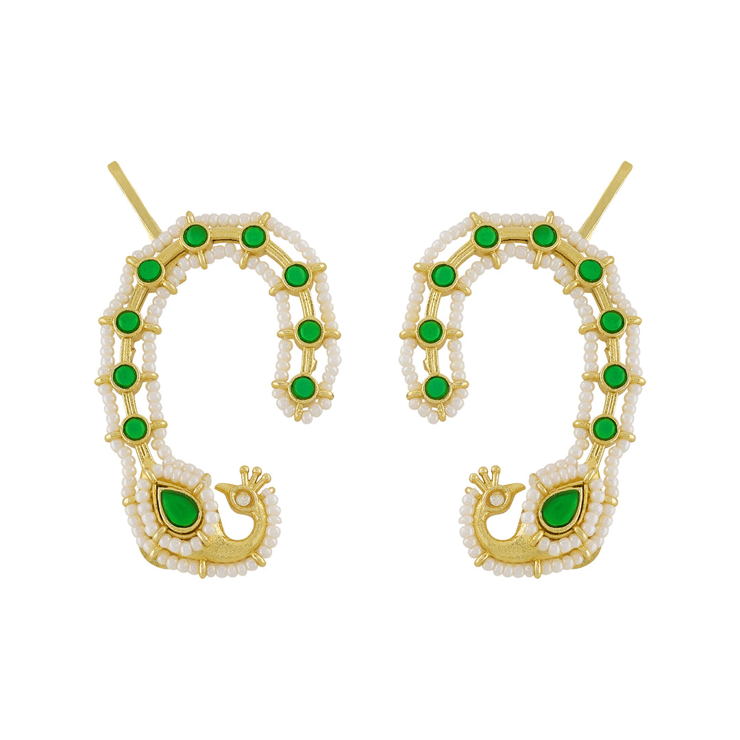 Shayantika Gold Green Earcuff