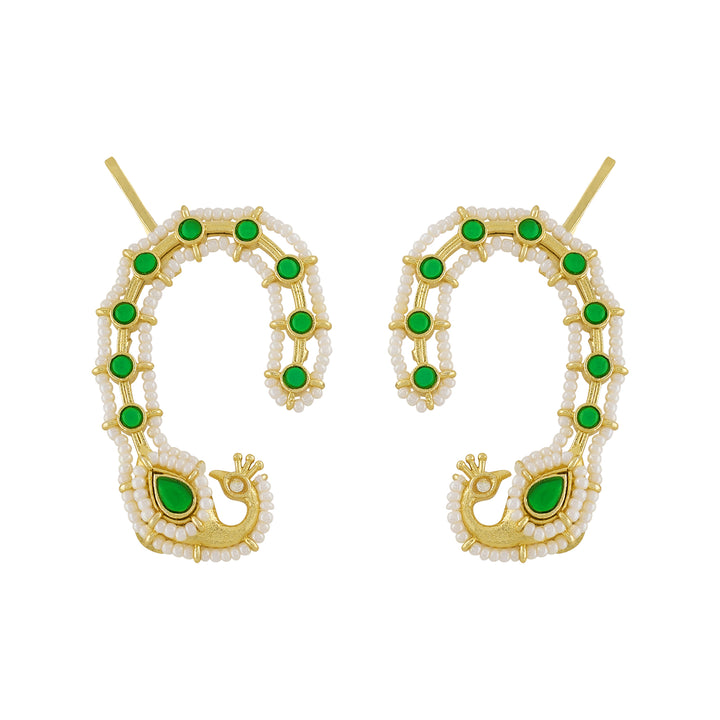 Shayantika Gold Green Earcuff