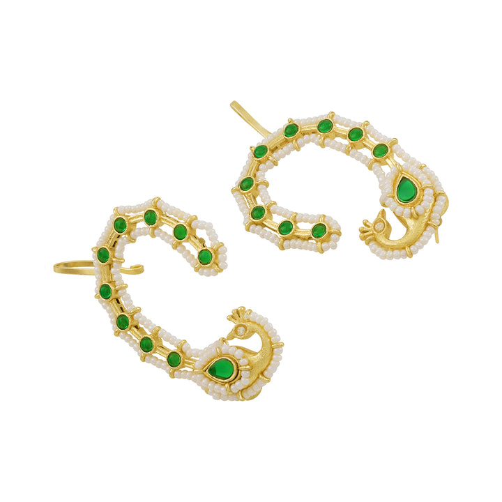 Shayantika Gold Green Earcuff