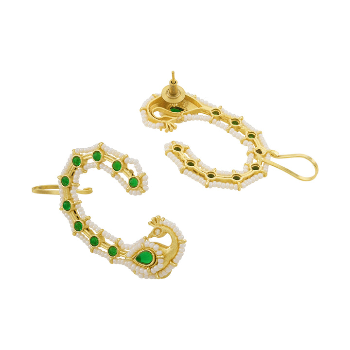 Shayantika Gold Green Earcuff