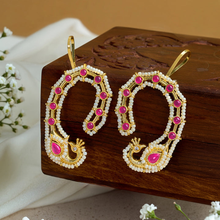Shayantika Gold Red Earcuff