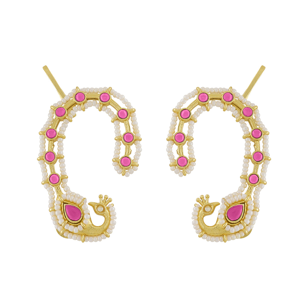 Shayantika Gold Red Earcuff