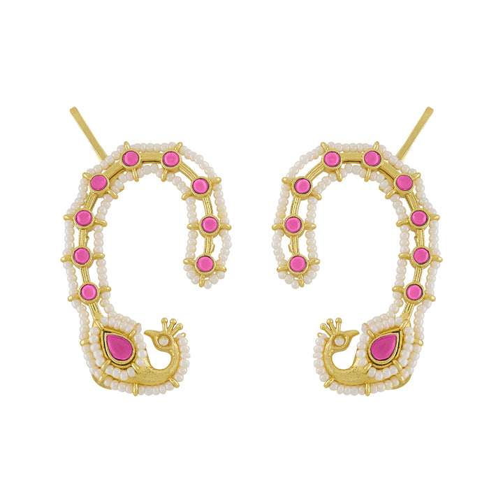 Shayantika Gold Red Earcuff