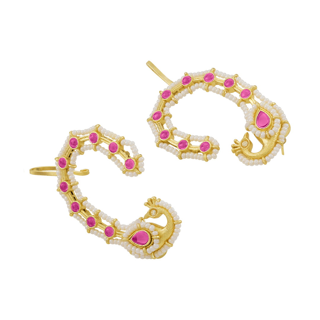 Shayantika Gold Red Earcuff