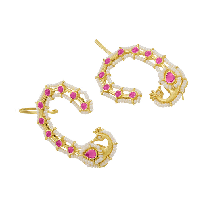 Shayantika Gold Red Earcuff