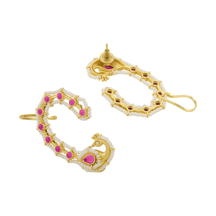 Shayantika Gold Red Earcuff