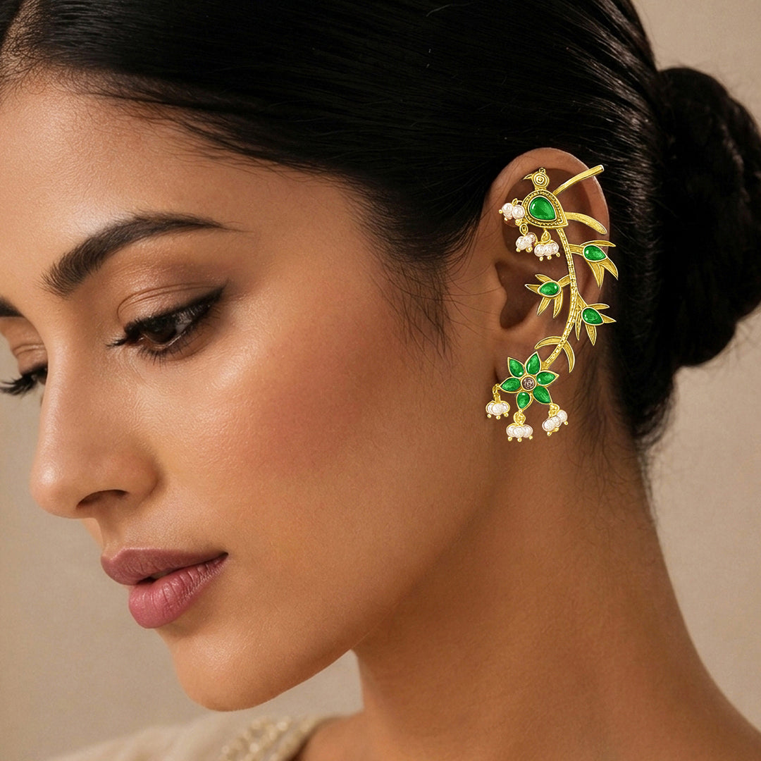 Mahina Gold Green Earcuff