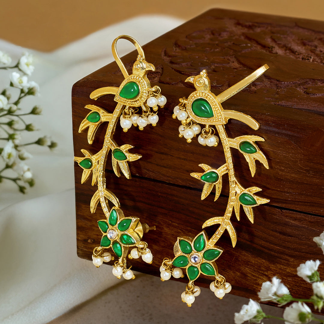 Mahina Gold Green Earcuff