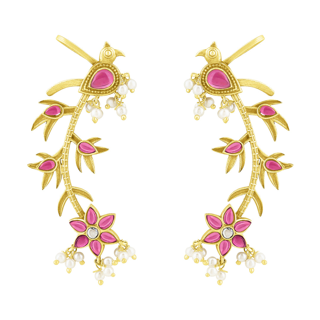 Nishkra Gold Red Earcuff