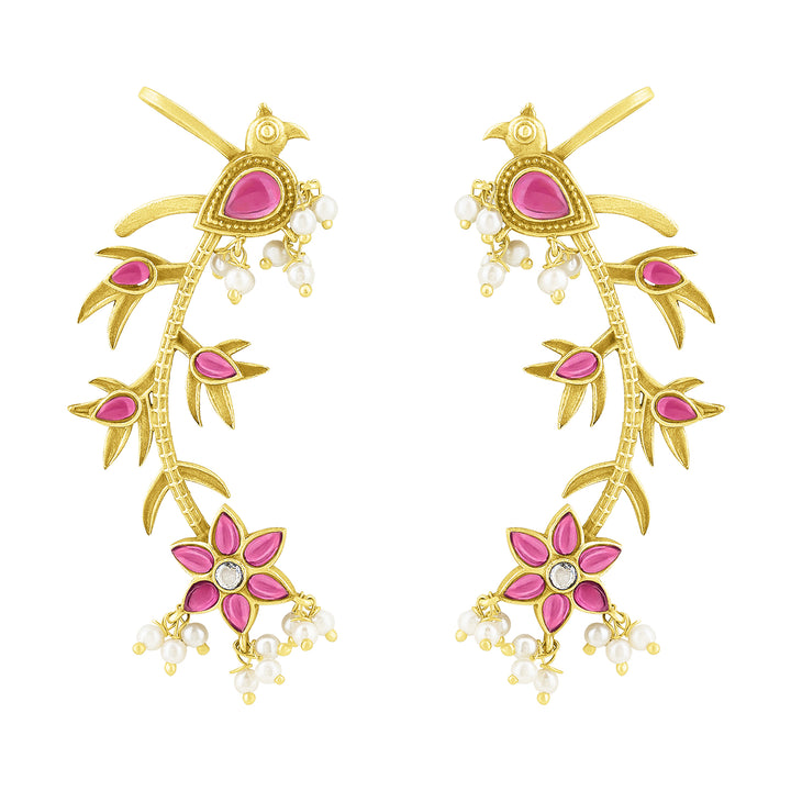 Nishkra Gold Red Earcuff