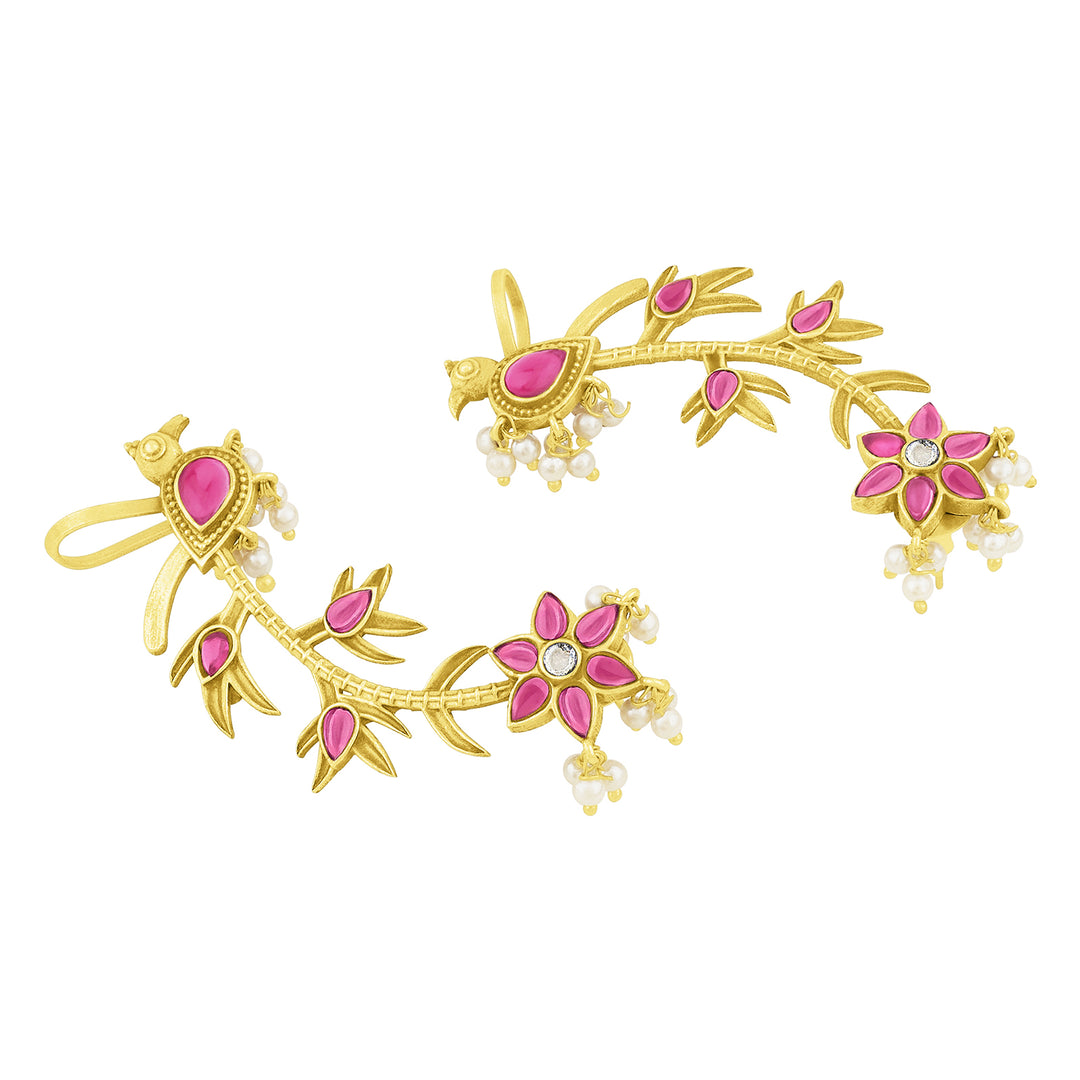 Nishkra Gold Red Earcuff
