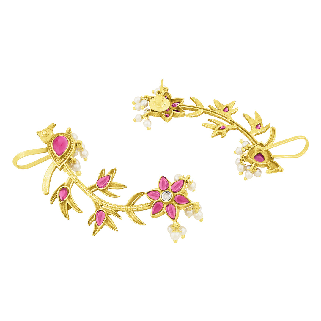 Nishkra Gold Red Earcuff