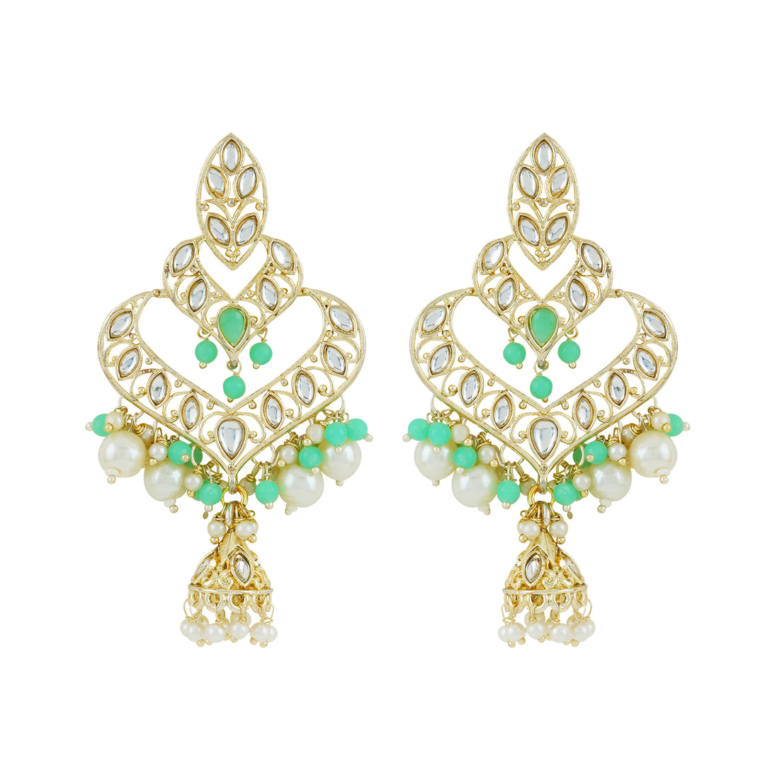 Teejh Shrijita Mint Gold Enamel Earrings