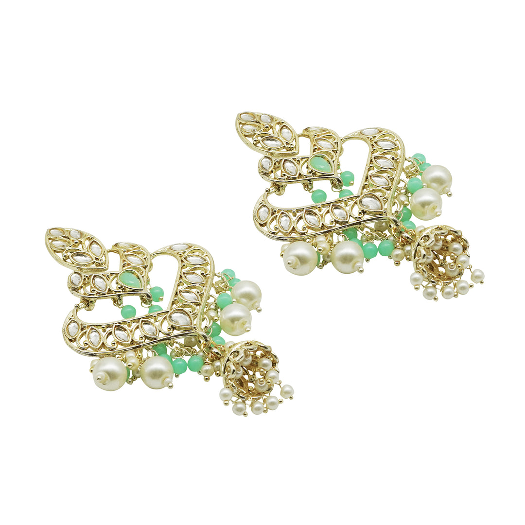 Teejh Shrijita Mint Gold Enamel Earrings