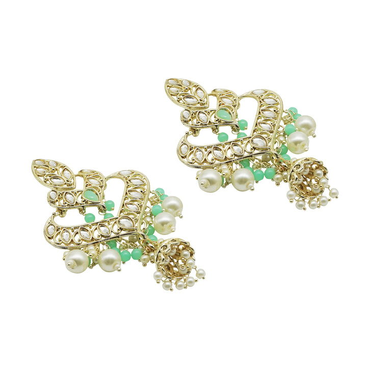 Teejh Shrijita Mint Gold Enamel Earrings