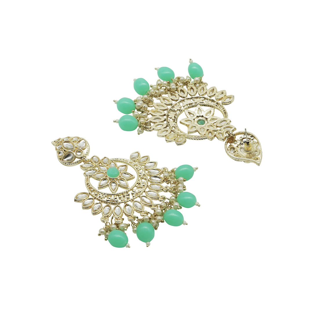 Teejh Trishika Mint Green Gold Enamel Earrings