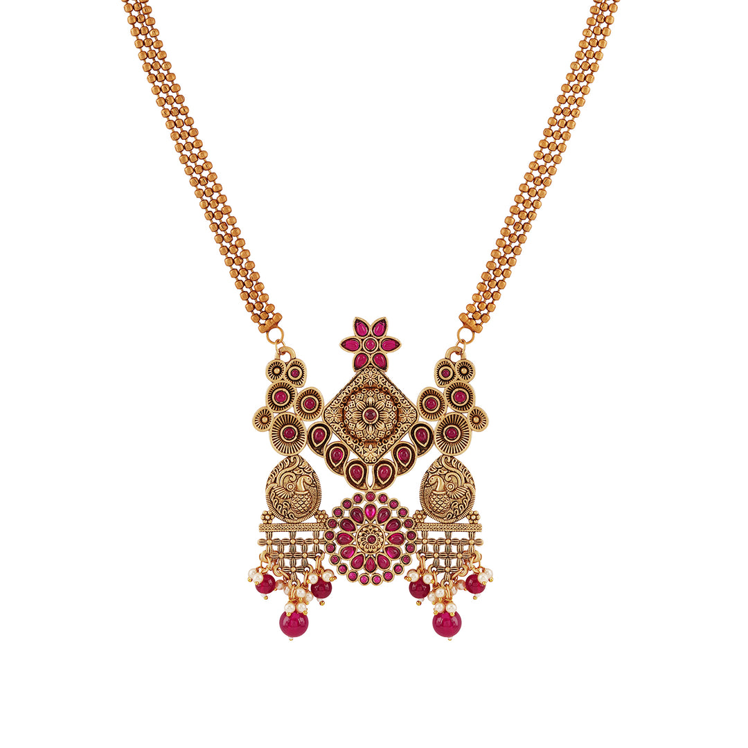 Teejh Kanvi Gold Ruby Necklace Set
