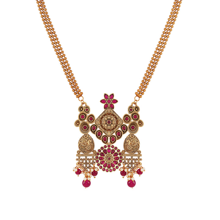 Teejh Kanvi Gold Ruby Necklace Set