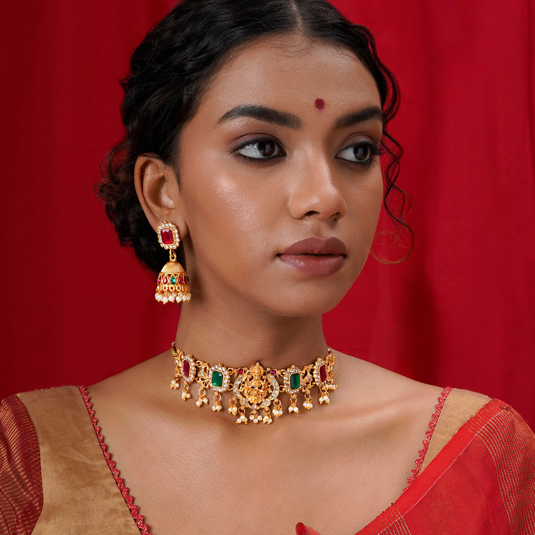 Teejh Glossy Finish Gold &amp; Multicoloured Set