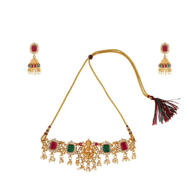 Teejh Glossy Finish Gold &amp; Multicoloured Set