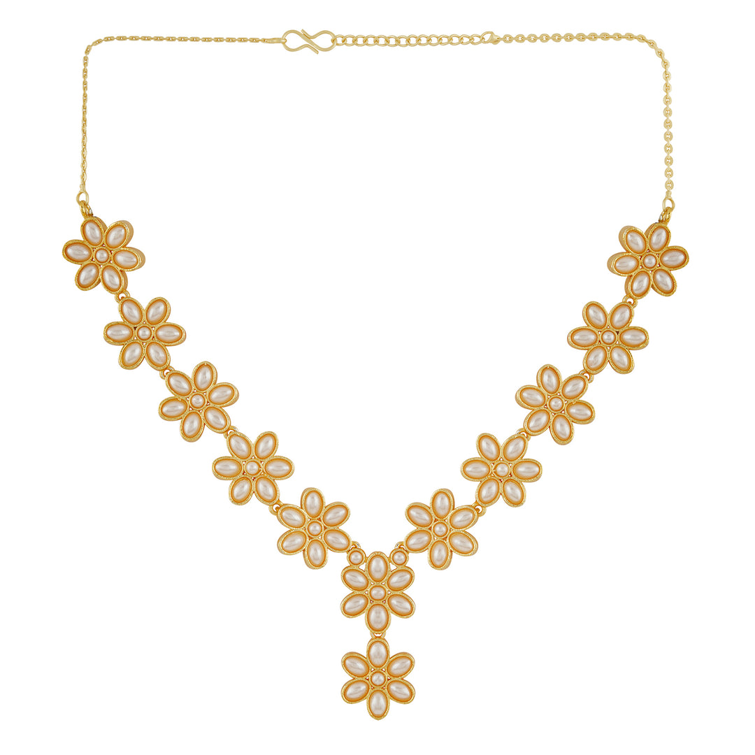 Kriya Gold  Oxidised Pearl Necklace Set
