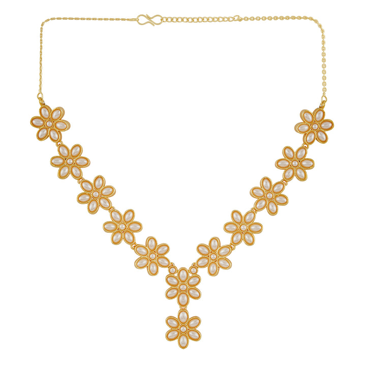 Kriya Gold  Oxidised Pearl Necklace Set