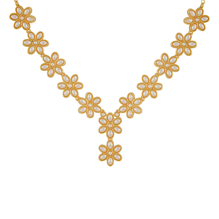 Kriya Gold  Oxidised Pearl Necklace Set