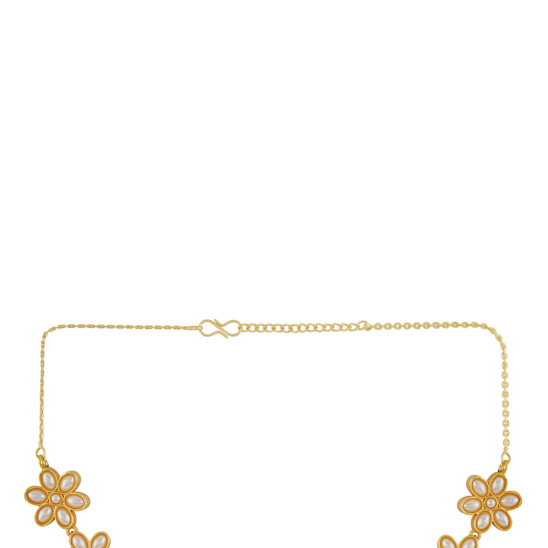 Kriya Gold  Oxidised Pearl Necklace Set